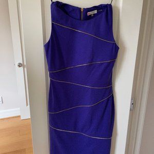 Calvin Klein Purple Zipper Work Dress